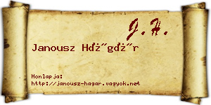 Janousz Hágár névjegykártya